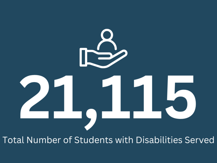 Statistics of the total number of students with disabilities served. 