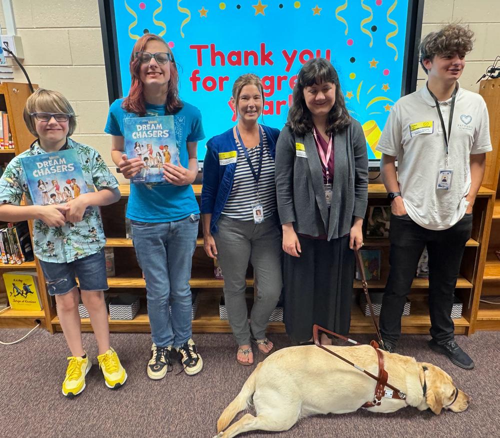 Group of students with P2P facilitators