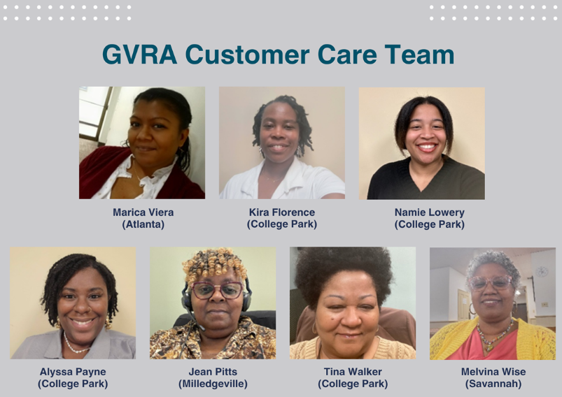 A photo collage of the customer care team. 